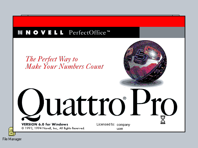 Quattro Pro 6.0 for Windows - Splash